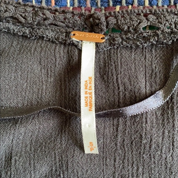 Free People Meet Me Halfway Grey Blouse Small - Picture 4 of 7